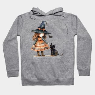 Cute Witch and Her Cat Hoodie